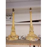 A pair of decorative table lamp bases (no shades).