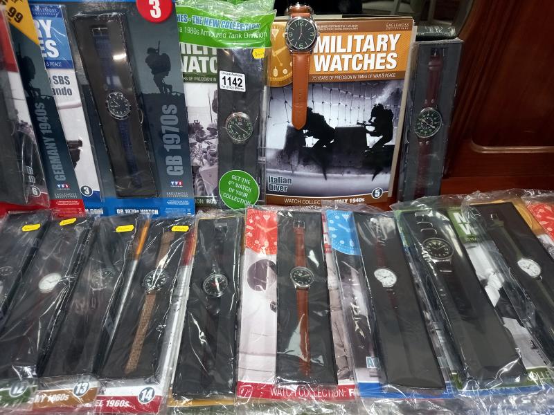 A quantity of Eaglemoss military watch collection of No:1- no:30 watches, 28 are sealed on magazines - Image 3 of 4