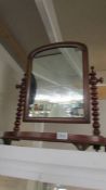 A Victorian mahogany toilet mirror. COLLECT ONLY.