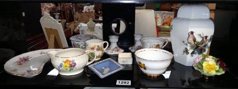 A selection of decorative porcelain plates, bowls, vases & cups COLLECT ONLY