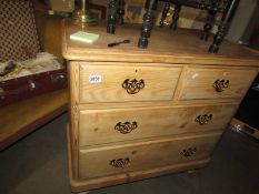 A pine two over two chest of drawers, COLLECT ONLY.