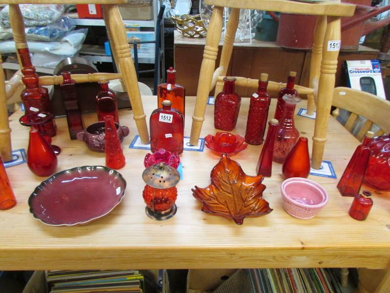 A large lot of red glass ware. COLLECT ONLY. - Image 2 of 7