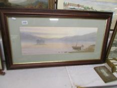 A framed and glazed watercolour initialed LLL/89, 93 X 53 cm, COLLECT ONLY.