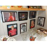 7 pictures of football players/managers including Cantona & Bobby Charlton etc.