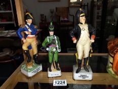 3 continental porcelain figures of military gentlemen