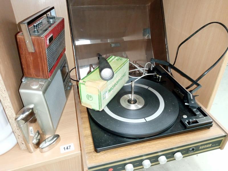 A vintage BSR record deck & 2 Roberts radios etc A/F