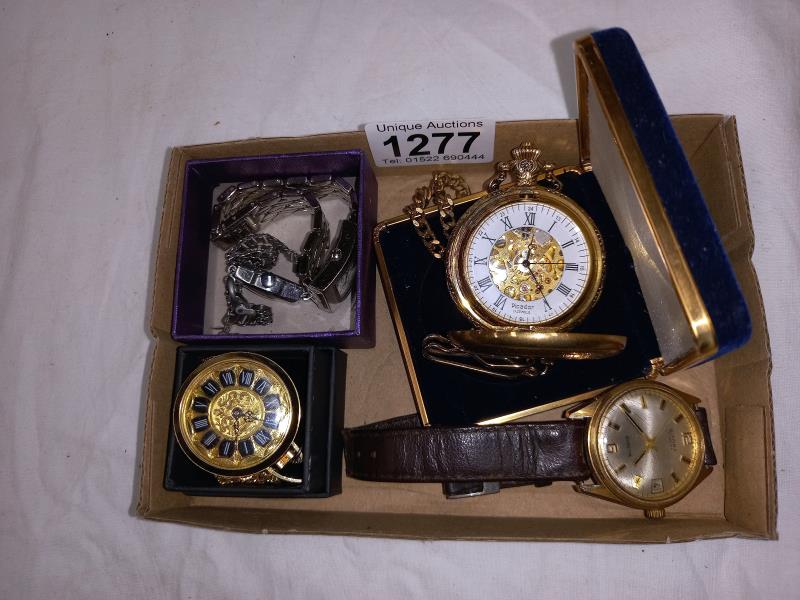2 ladies wristwatches. a gent's wristwatch & 2 pendant watches - Image 2 of 2