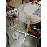 A pedestal fan and a fruit stand. COLLECT ONLY.