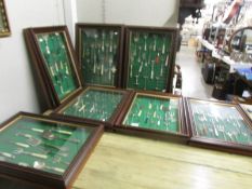 Seven cased of interesting trident forks, some with silver and some with bone handles, COLLECT ONLY.