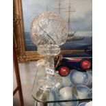 A mid Victorian cut glass table lamp.