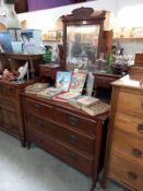 An Edwardian mahogany mirror back dressing table 107cm x 50cm x 172cm high COLLECT ONLY