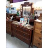 An Edwardian mahogany mirror back dressing table 107cm x 50cm x 172cm high COLLECT ONLY