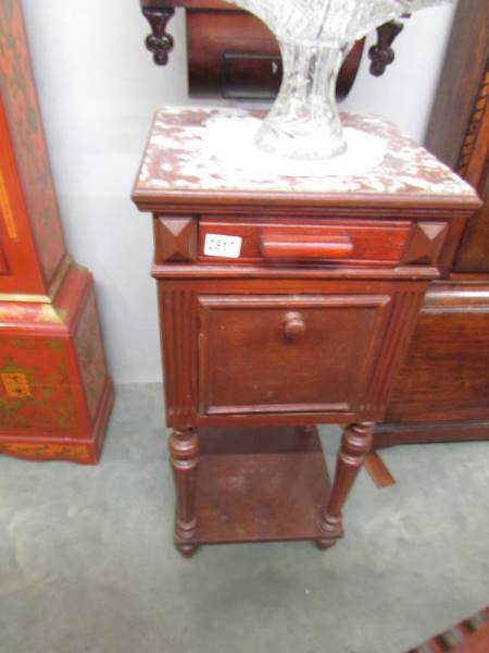 A French marble top pot cupboard, COLLECT ONLY.