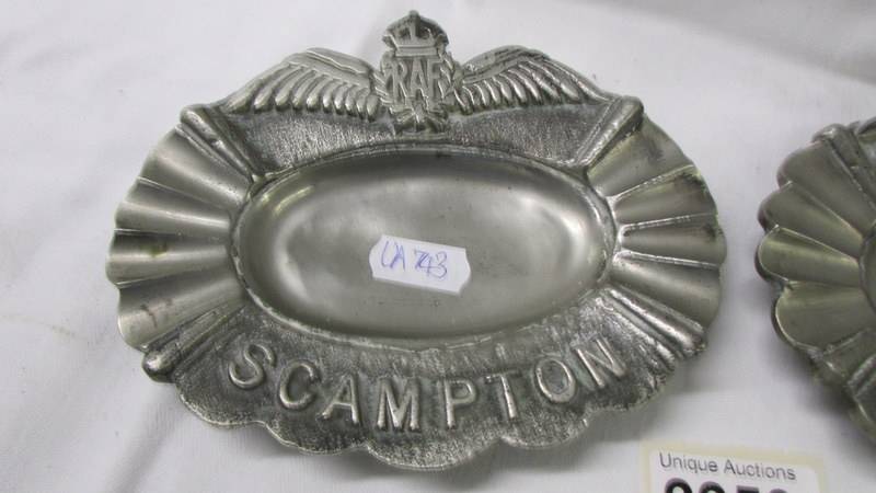 A pair of cast "R.A.F Scampton" ash trays. - Image 2 of 4