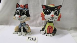 Two Lorna Bailey cats - Scotty and Pepe