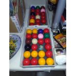 2 boxes of snooker balls