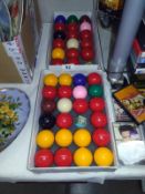 2 boxes of snooker balls