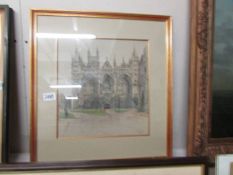A framed and glazed Cathedral study, COLLECT ONLY.