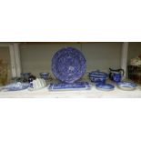 A good lot of blue & white ceramics including Spode bowl.