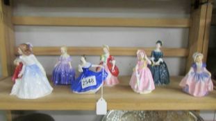 Eight small Royal Doulton figurines - Dinky do, Babie, Cherie, Elanie, Valerie, Marie, Lavinia etc.