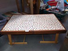 A 1950's wooden folding case picnic table