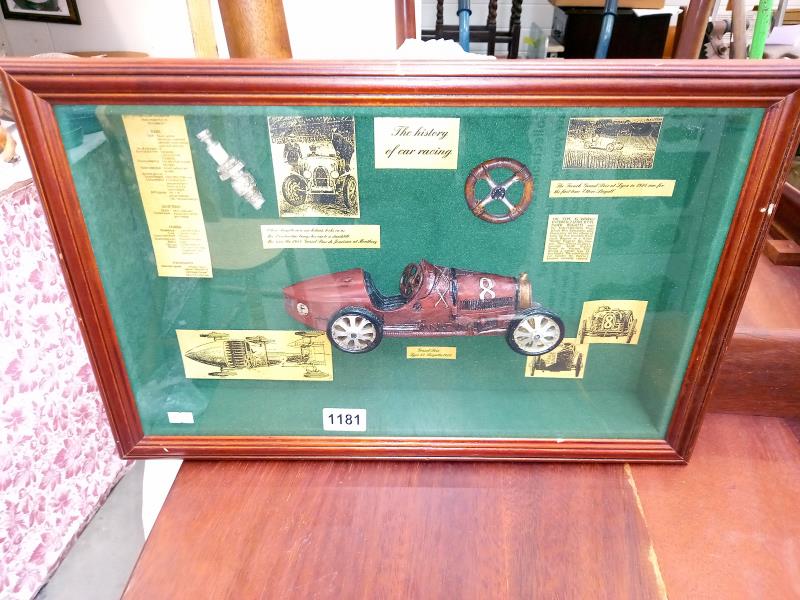 A history car racing display 53cm x 34cm COLLECT ONLY