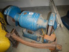 An 8" industrial bench grinder (missing one support) COLLECT ONLY.