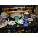 A mixed lot of plates, dishes, vases etc.,
