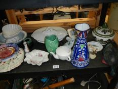 A mixed lot of plates, dishes, vases etc.,
