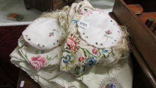 A good lot of embroidered linen.