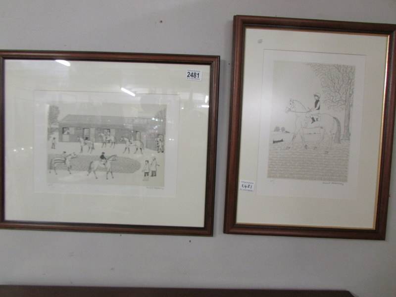 Two Vincent Haddelsey (1934-2010) Limited edition horse racing themed lithographic prints,