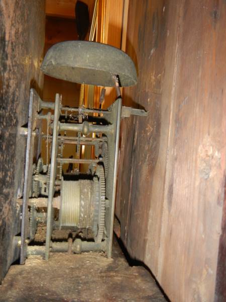 An 8 day mahogany cased Grandfather clock with shell inlaid door, complete with weights and pendulum - Image 2 of 2