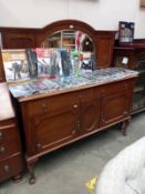 An Edwardian mahogany mirror back sideboard COLLECT ONLY.