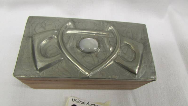 A pewter topped box made for Liberty, 10 x 5 x 4.5cm. - Image 2 of 3