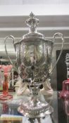 An ornate silver plated samovar urn, COLLECT ONLY.