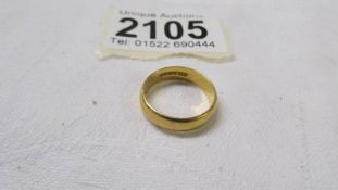 A 22ct gold wedding ring, size L, 4.2 grams.