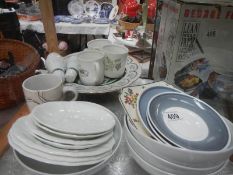A mixed lot of cups, plates, dishes etc., COLLECT ONLY.