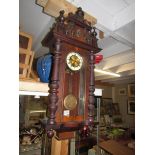 A Victorian mahogany wall clock. COLLECT ONLY.