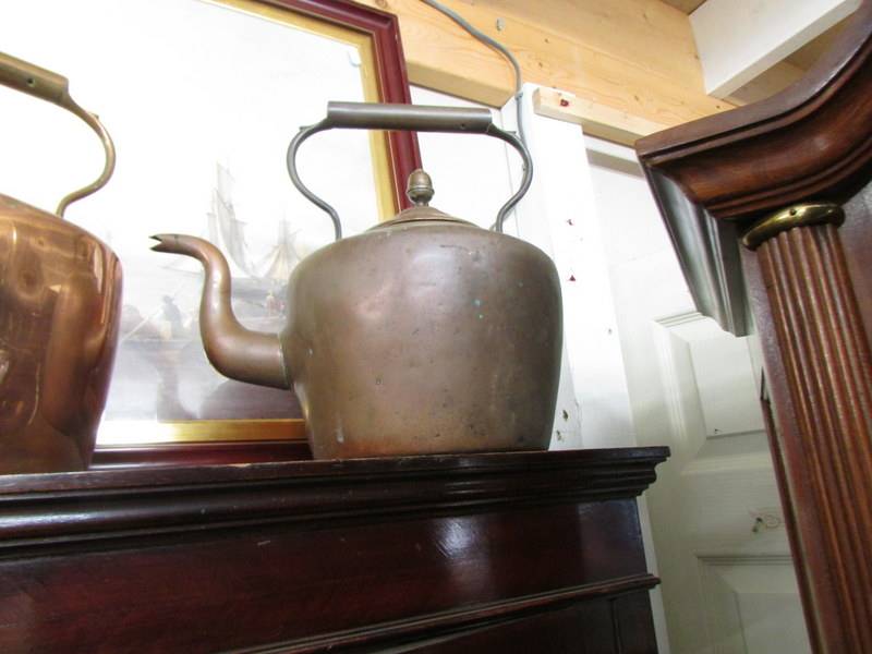 Three Victorian copper kettles. - Image 4 of 4