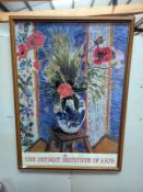 A framed & glazed Henri Matisse floral print 'The Detroit Institute of Arts' poster 70cm x 95cm