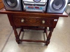 A dark wood 1 drawer side table (83cm x 46cm x 71cm)