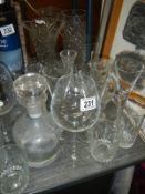 7 glass vases and a quantity of drinking glasses. COLLECT ONLY.