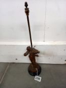 A French spelter figure of a violin player table lamp. Figure 20.5 cm total height 40 cm.