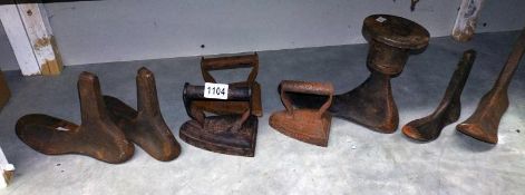 A good lot of cast iron shoe lasts & flat irons