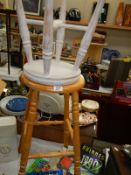 Two old stools, 70 cm & 50 cm high, COLLECT ONLY.