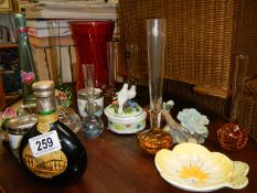 A mixed lot of vases, rose bowls including Royal Worcester etc., COLLECT ONLY.
