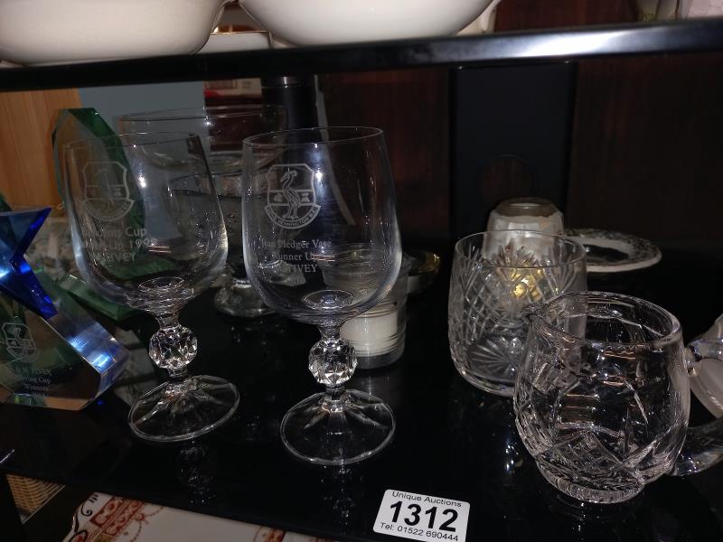 A quantity of glass trophies & glasses etc. including Christmas tea light stand - Image 3 of 4