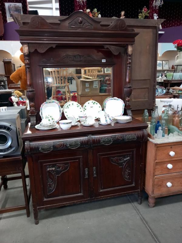An Edwardian mirror backed sideboard. COLLECT ONLY.