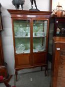 A mahogany display cabinet. COLLECT ONLY.