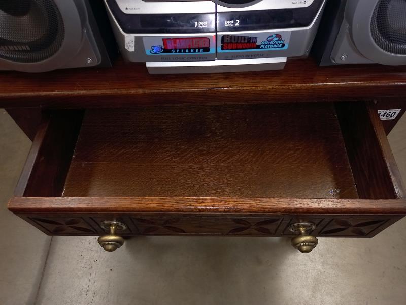 A dark wood 1 drawer side table (83cm x 46cm x 71cm) - Image 2 of 2